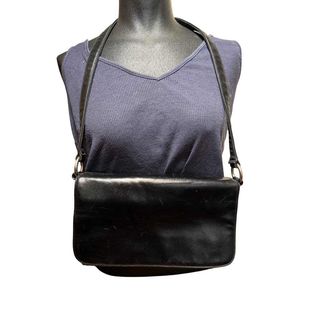 JOHNNY FARAH LEATHER Shoulder Bag with Flap Clutch Evening Bag Purse